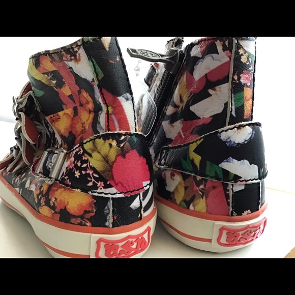Ash Kids 13 Printed Leather & Buckles Hi-Tops - Picture 4 of 8